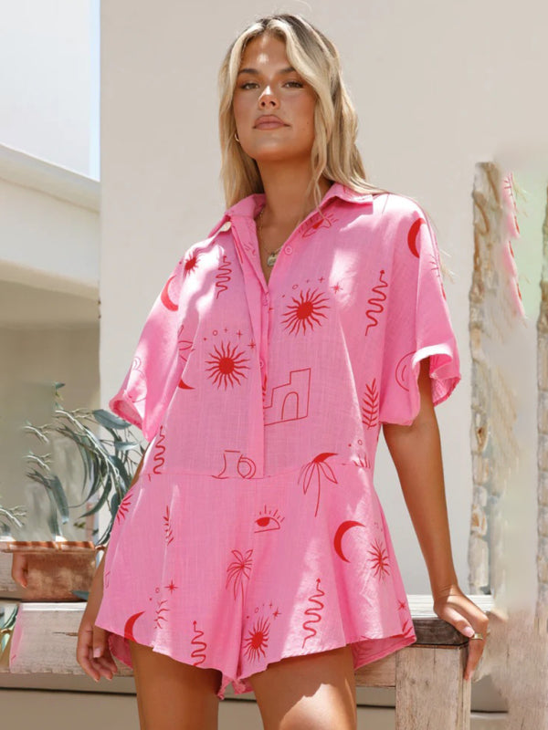 Printed Wide-Leg Jumpsuit