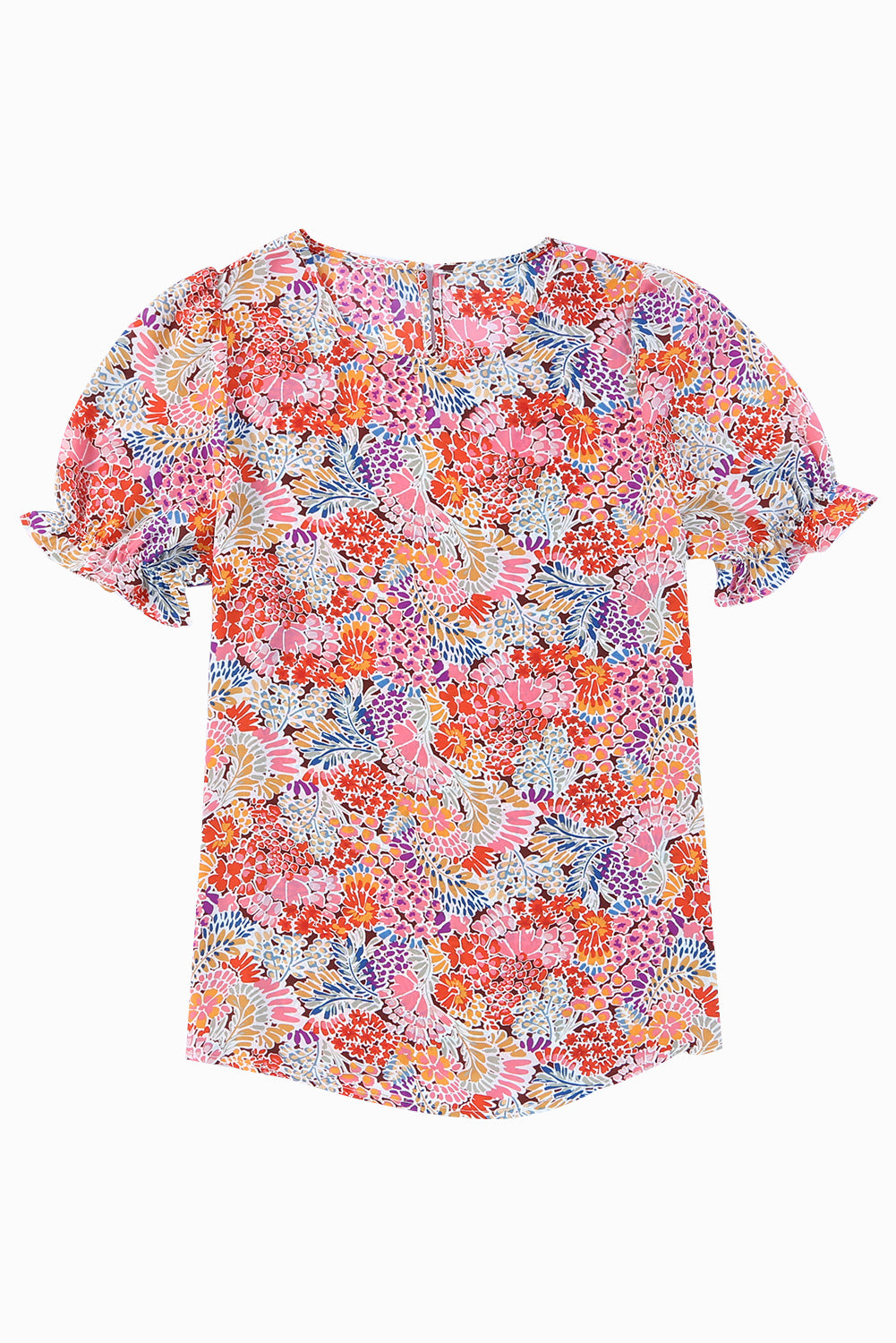 Floral Print Short Sleeve A-line Dress