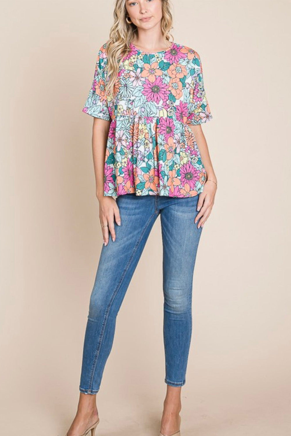 Sky Blue Pocket Short Sleeve Drawstring Lounge Set