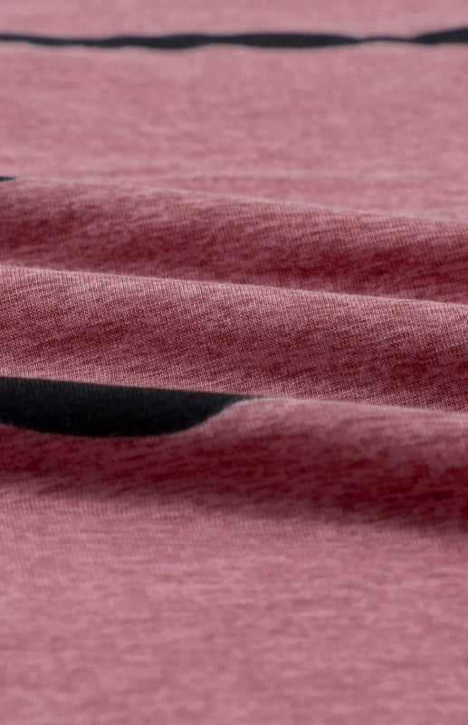Pink Stripe Crew Neck Short Sleeve Pocket T-Shirt