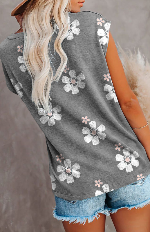 Pink Stripe Crew Neck Short Sleeve Pocket T-Shirt