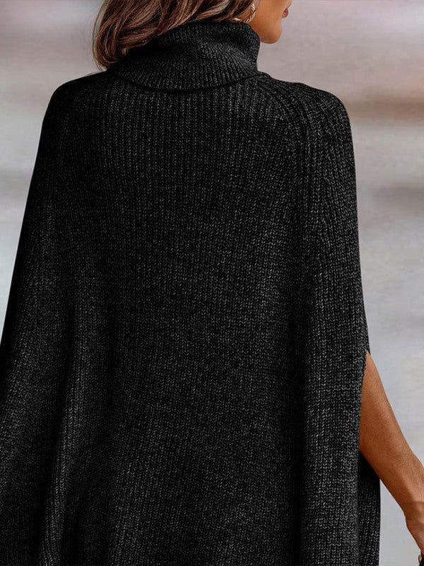 Fashion Sweater Turtleneck Loose Cape Sweater