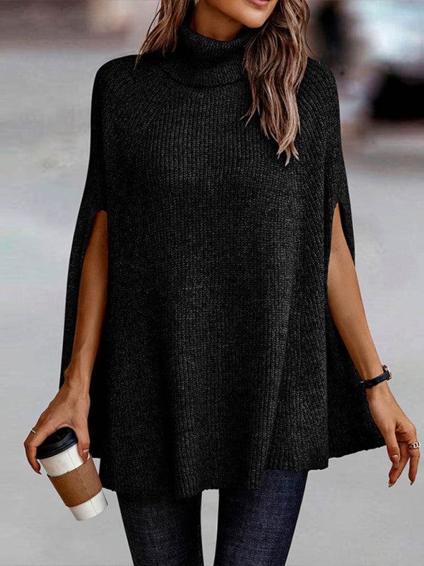 Fashion Sweater Turtleneck Loose Cape Sweater