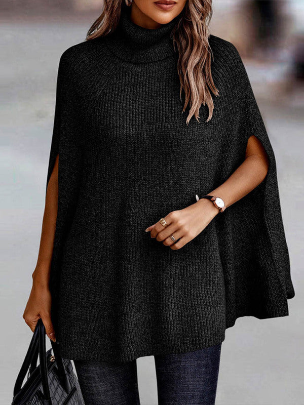 Fashion Sweater Turtleneck Loose Cape Sweater