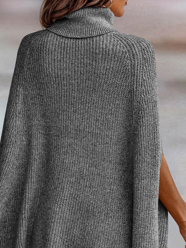 Fashion Sweater Turtleneck Loose Cape Sweater