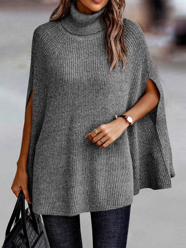 Fashion Sweater Turtleneck Loose Cape Sweater