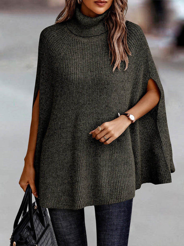 Fashion Sweater Turtleneck Loose Cape Sweater