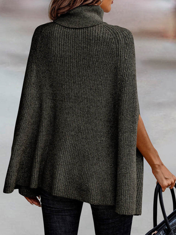 Fashion Sweater Turtleneck Loose Cape Sweater