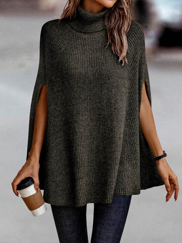 Fashion Sweater Turtleneck Loose Cape Sweater