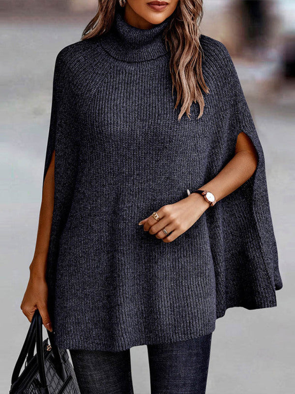 Fashion Sweater Turtleneck Loose Cape Sweater