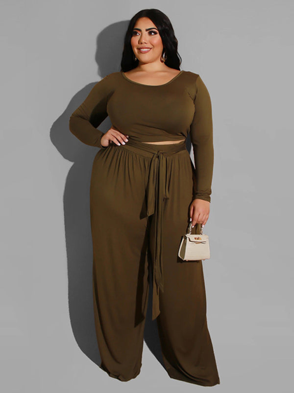 Women's Black Knitted Pants & Top Set