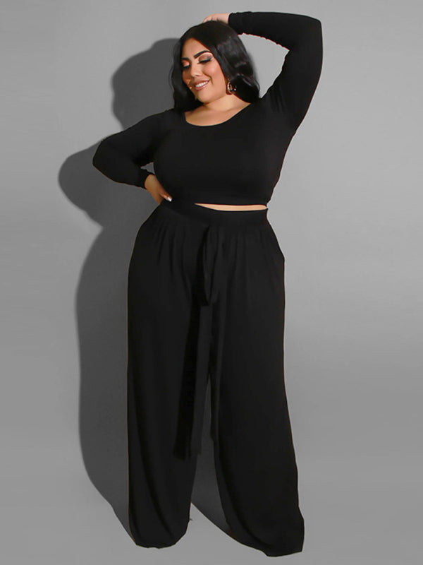 Women's Brown Knitted Pants & Top Set