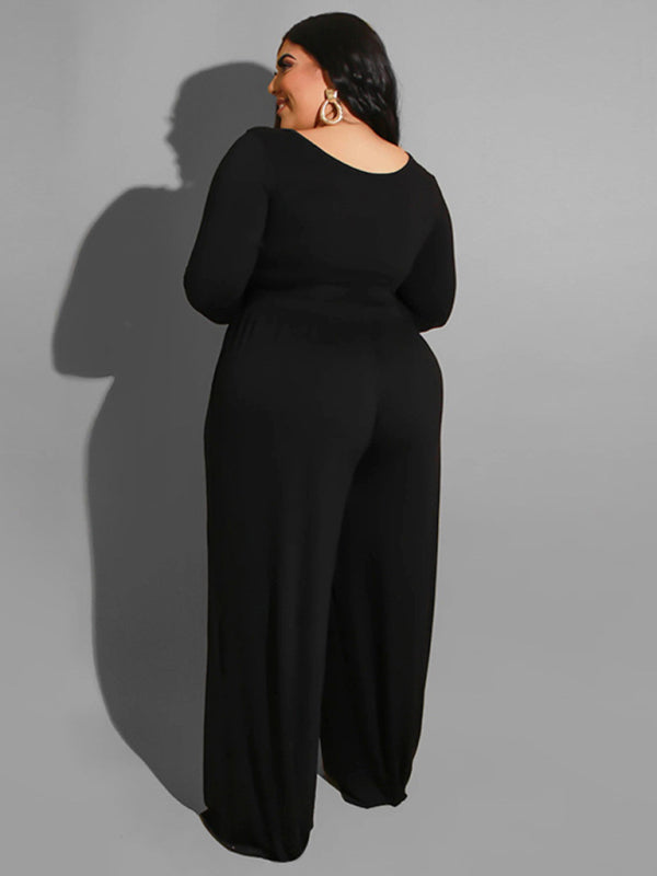 Women's Black Knitted Pants & Top Set