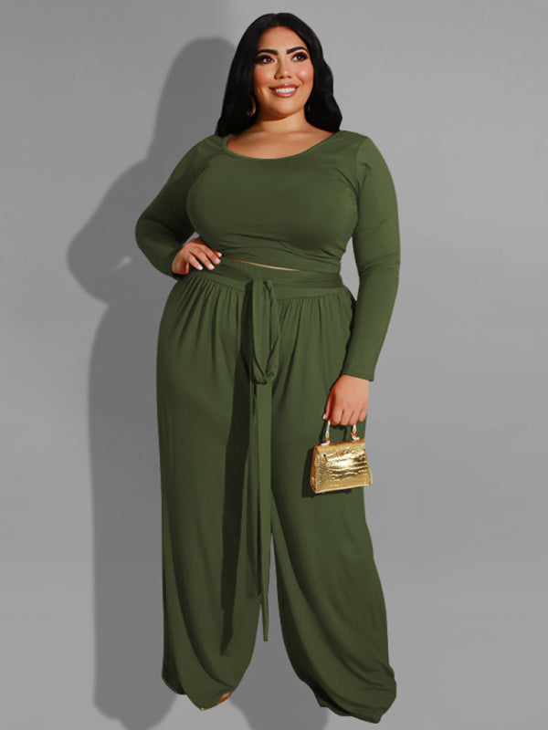 Women's Black Knitted Pants & Top Set