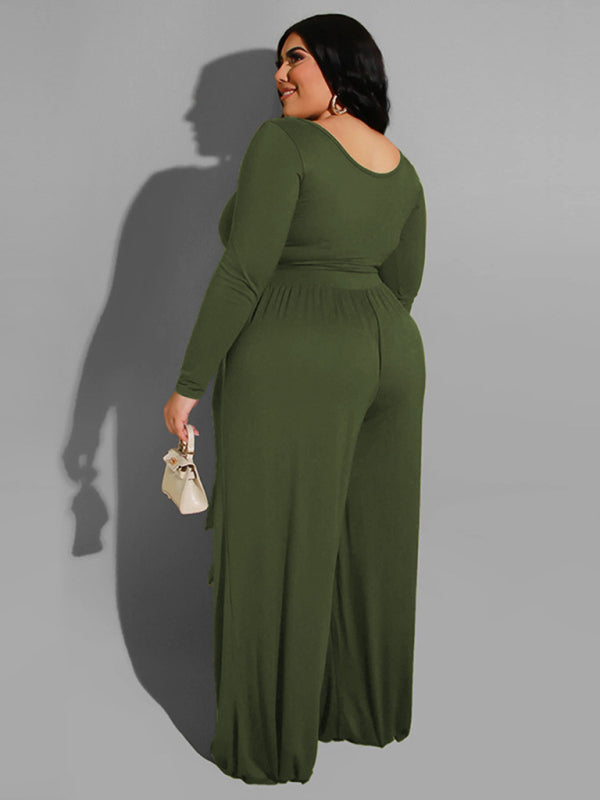 Women's Black Knitted Pants & Top Set