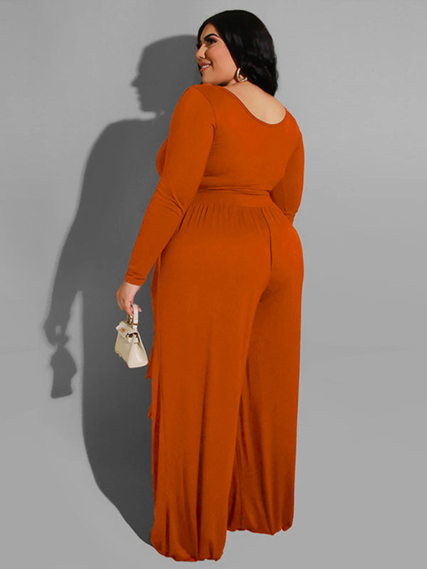 Women's Brown Knitted Pants & Top Set