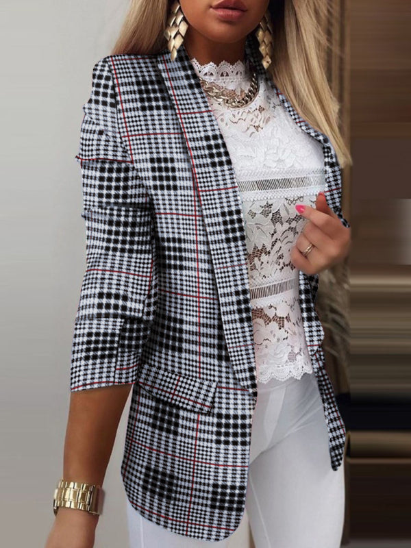 Slim Blazer Jacket - Black Check