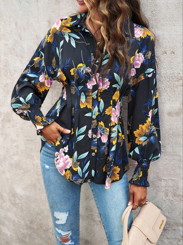 Women's Temperament Commuter Printed Long Sleeve Shirt