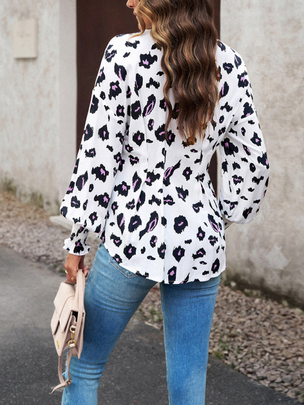 Women's Temperament Commuter Printed Long Sleeve Shirt