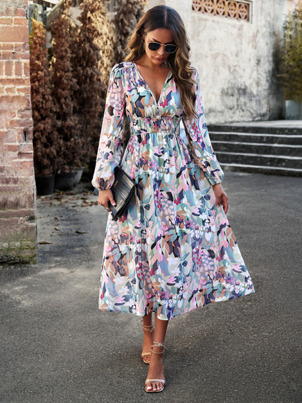 Bohemian resort casual printed Maxi