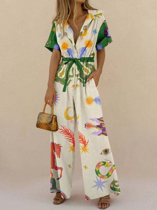 Women's Street Style Printed Jumpsuit