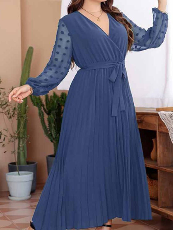 Green Long Sleeve Elegant Maxi Dress