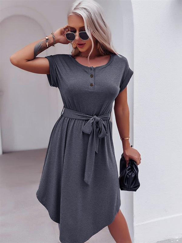 women's casual short sleeve knitted dress