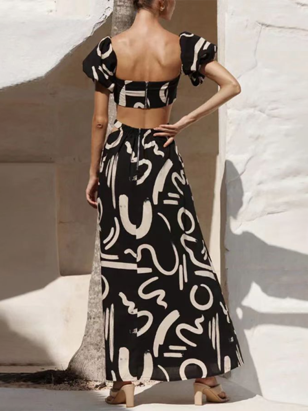 Puff Sleeve Top + Maxi Skirt Set