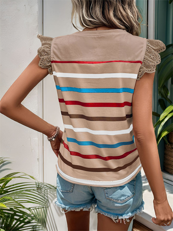 New Women's Fashion Casual Striped Tops