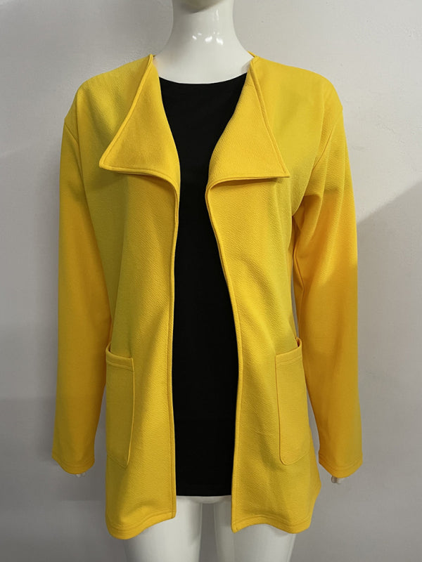 Solid Color Short Casual Versatile Cardigan Coat