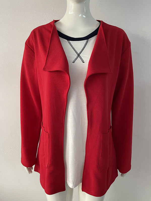 Solid Color Short Casual Versatile Cardigan Coat