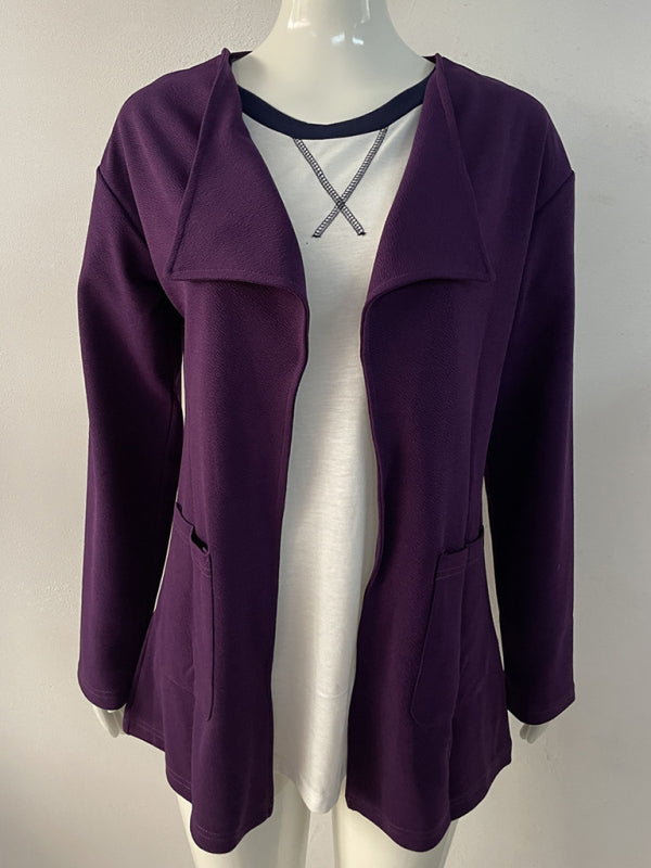 Solid Color Short Casual Versatile Cardigan Coat