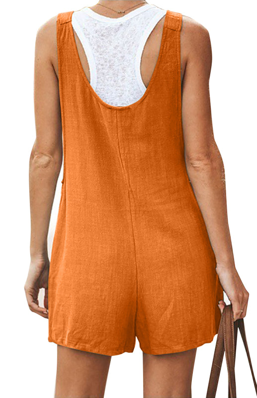 Ladies Daisy Cotton Linen Romper
