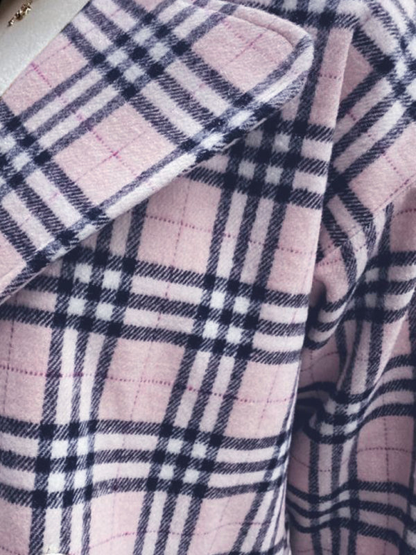 Ladies' Fashionable Double-Breasted Woolen Coat