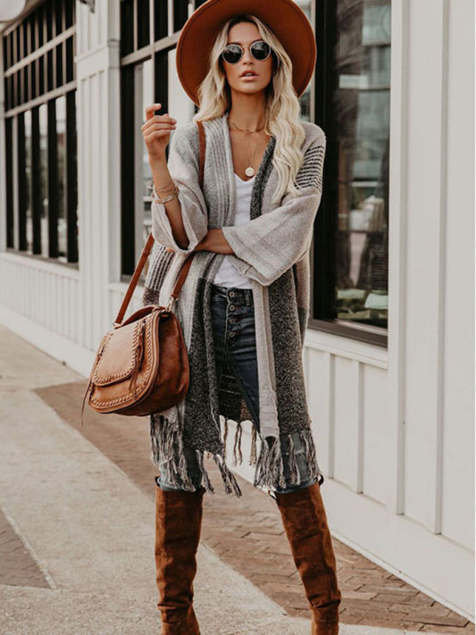 Women’s Tassled Color Block Cover Up
