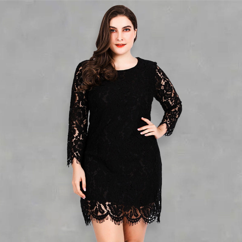 Ladies Black Lace Mini Dress