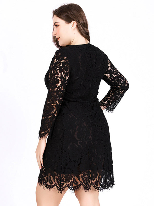 Ladies Black Lace Mini Dress