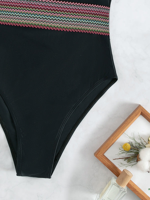 Women's Sexy Black Shell Shape One Piece swimwear
