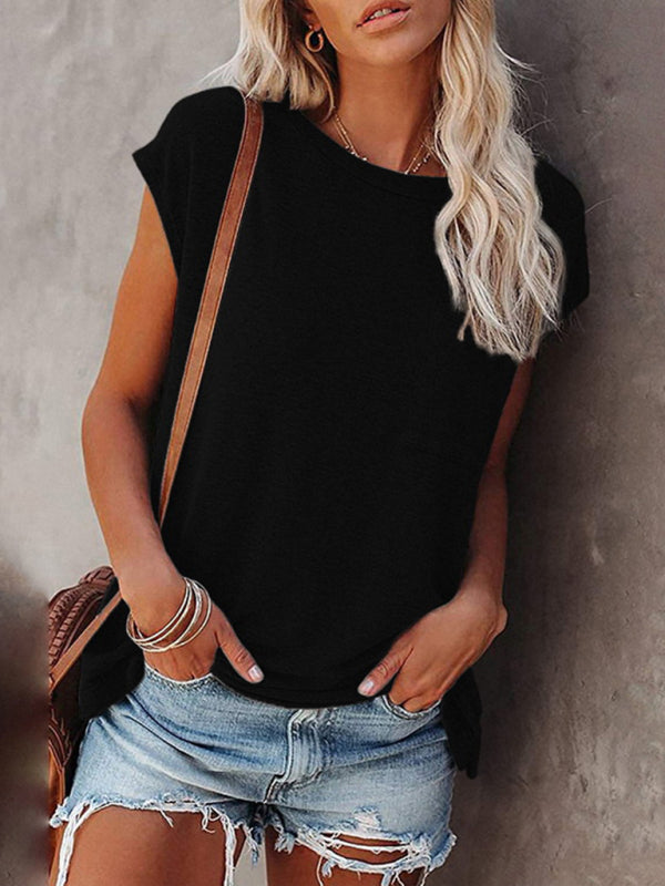 Women's Off Shoulder Round Neck Short Sleeve T-Shirt
