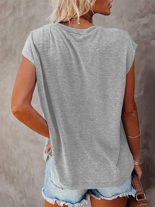 Women's Off Shoulder Round Neck Short Sleeve T-Shirt