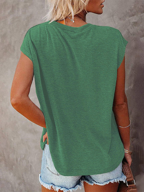 Women's Off Shoulder Round Neck Short Sleeve T-Shirt