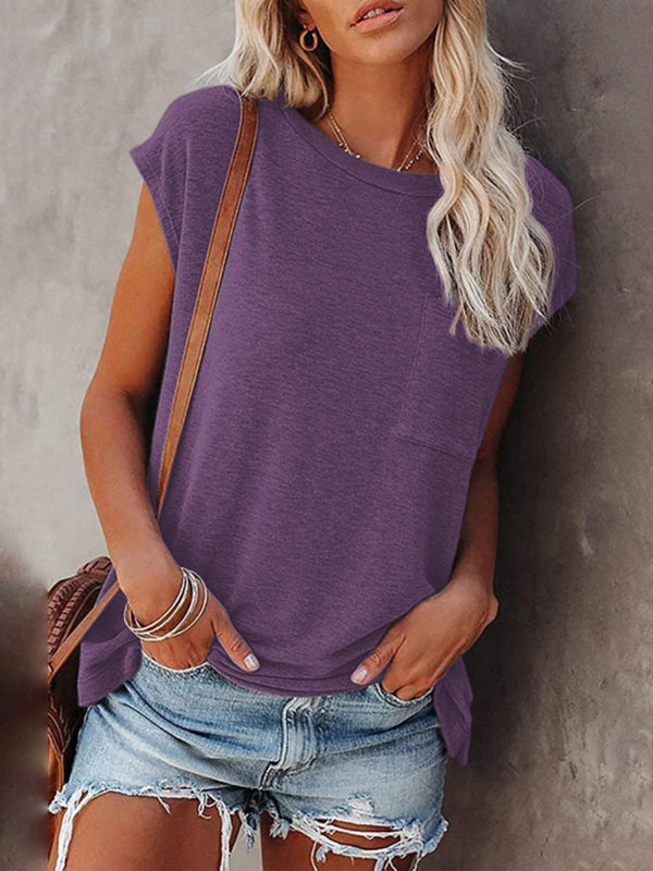 Women's Off Shoulder Round Neck Short Sleeve T-Shirt