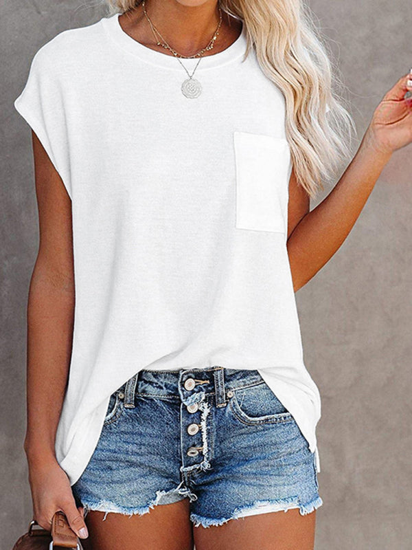 Women's Off Shoulder Round Neck Short Sleeve T-Shirt