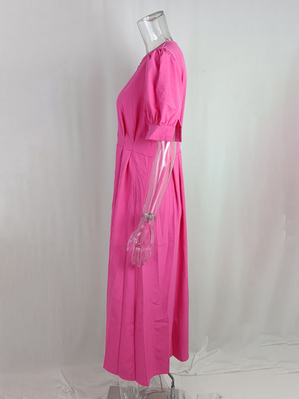Women's Solid Color Solid Color Single Breasted Sexy Slit Mid Length Dress