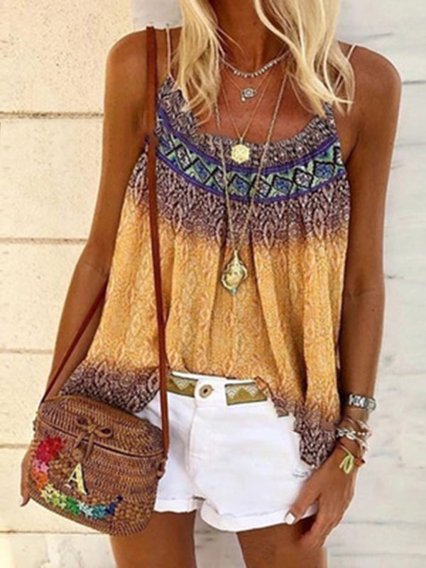 Printed Loose Fit Women's Tank Top