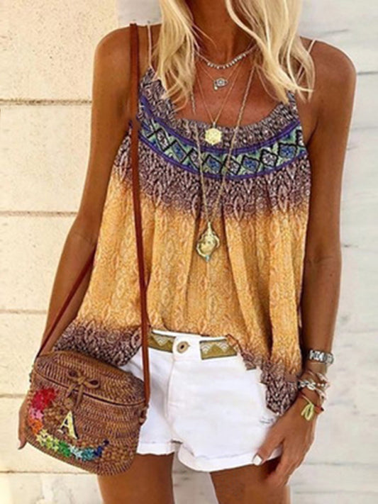 Printed Loose Fit Women's Tank Top