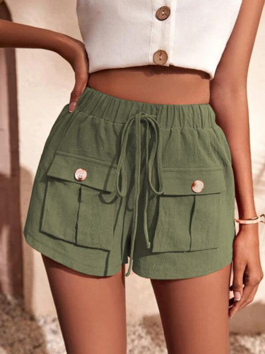 Cargo Style Drawstring Shorts