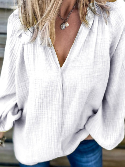 Casual Loose Long Sleeve Shirt Multicolor Top blouse