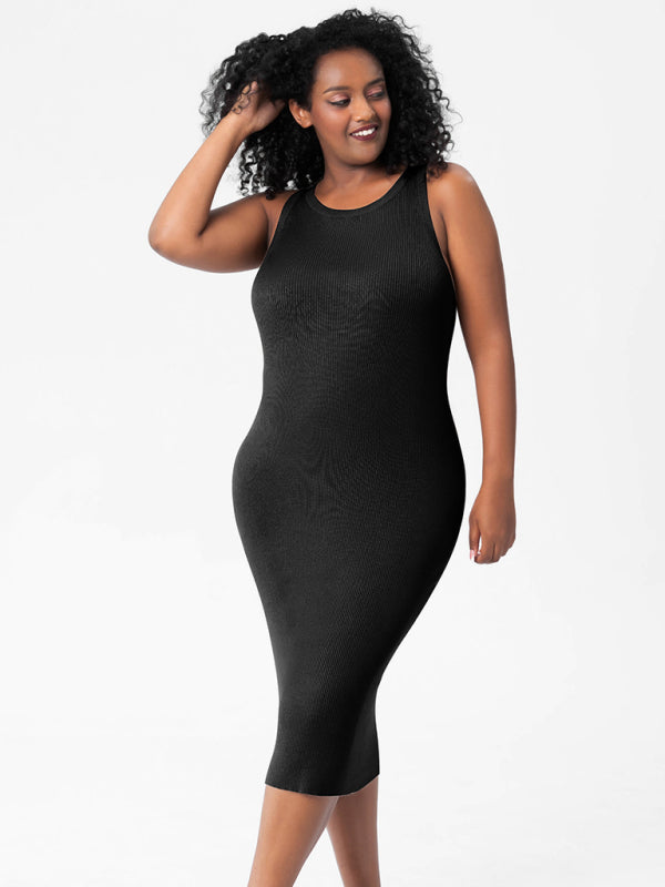 Black Jersey Midi Dress