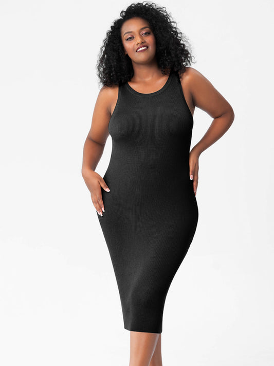 Black Jersey Midi Dress